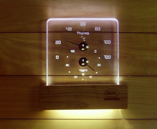 sauna thermometer + hygrometer met LED